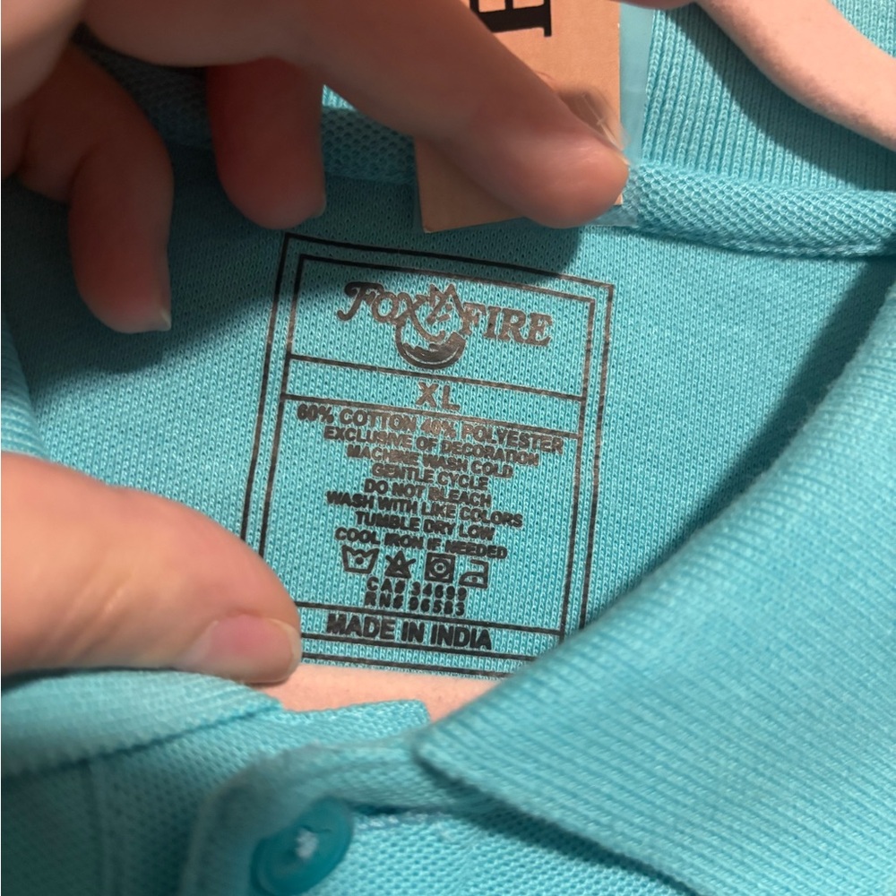 FOX FIRE Men’s Teal Blue Short Sleeve Collared Polo Shirt Size XL - Picture 3 of 5